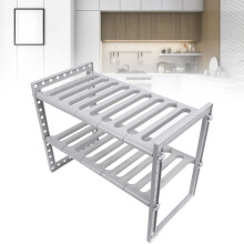 Organizzatore sottolavello grigio a due livelli 38-70 cm
