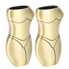 2 pezzi di custodie per accendino in alluminio bronzato 3D Body, 7.0 cm