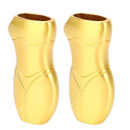 2 piezas funda para encendedor 3D humano aluminio dorado