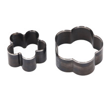 2 Stück Blumenförmiges Leder-Stanzformen-Set Ø 58/46 mm