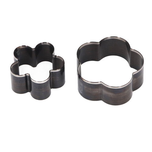 2 Stück Blumenförmiges Leder-Stanzformen-Set Ø 58/46 mm
