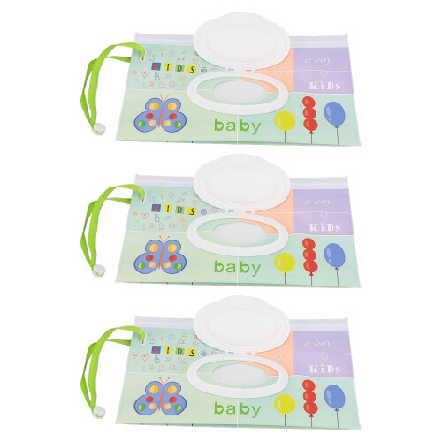3er-Pack EVA Baby-Feuchttücher-Beutel mit Flip-Deckel-Spender 1
