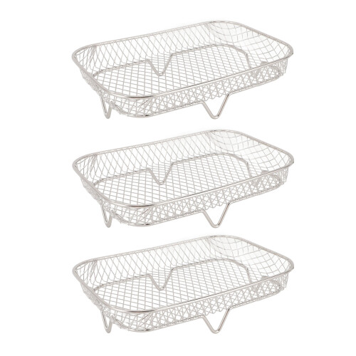3-teiliges Edelstahl-Fritteusenrack-Set, stapelbar 1