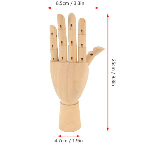 Modelo de mano izquierda de madera de Schima para dibujar 1