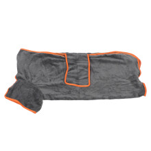 Accappatoio per cani assorbente spesso grigio taglia M - QuickDry