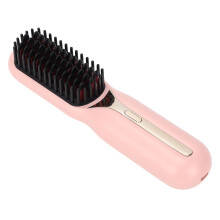 Pettine lisciante per capelli con batteria da 1500 mAh, rosa, compatto