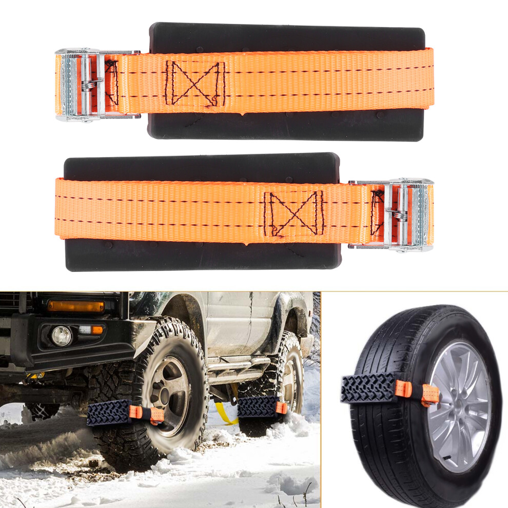 2Pcs Tire Chains Anti-Slip For Snow Mud Sand Roads - Emergency Use 8701333672484