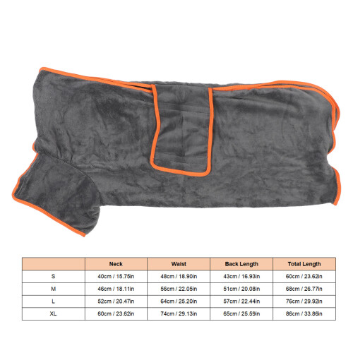Robe de bain absorbante et à séchage rapide pour chien gris XL 1