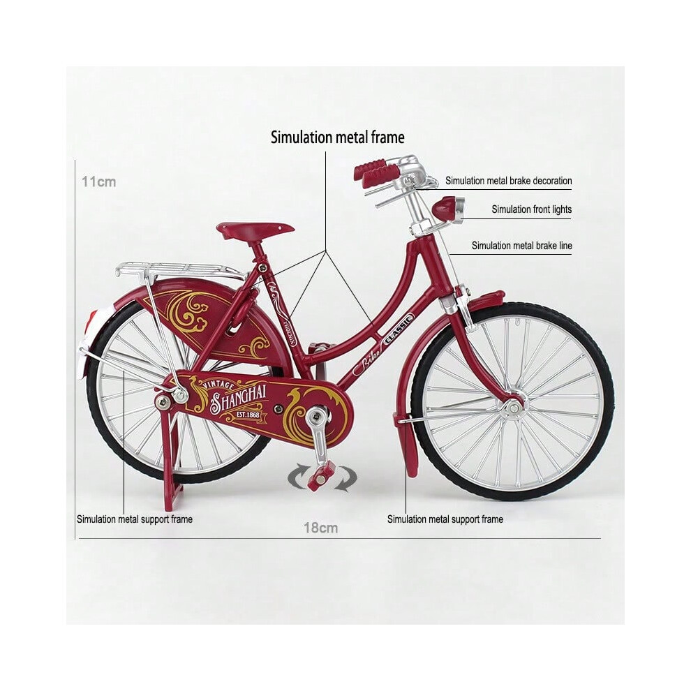 (American women's style-red) Creative bicycle model retro nostalgic 28 big bar old bicycle ornaments home decoration toy jewelry collection-image-OPC-PJCGBKM-NEW