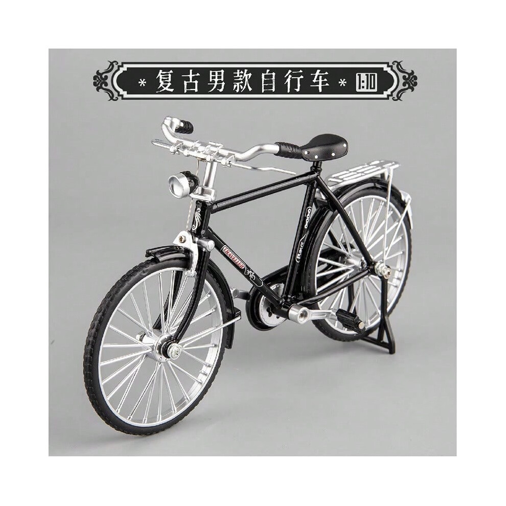 (Chinese men's style-black) Creative bicycle model retro nostalgic 28 big bar old bicycle ornaments home decoration toy jewelry collection-image-OPC-PJCGBKN-NEW