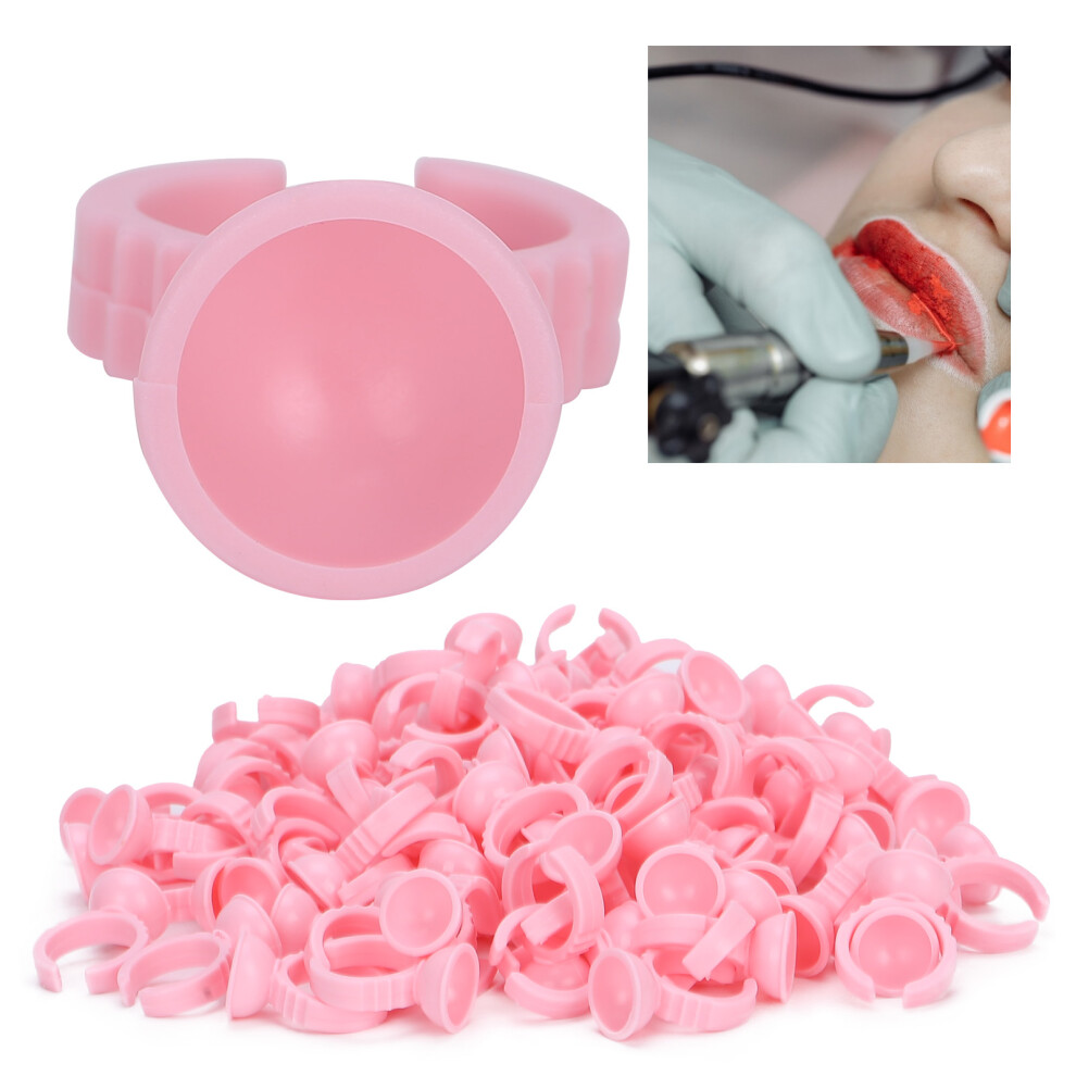 Pink 1000Pcs Disposable Tattoo Ink Ring Cups, 17Mm & 14Mm Size