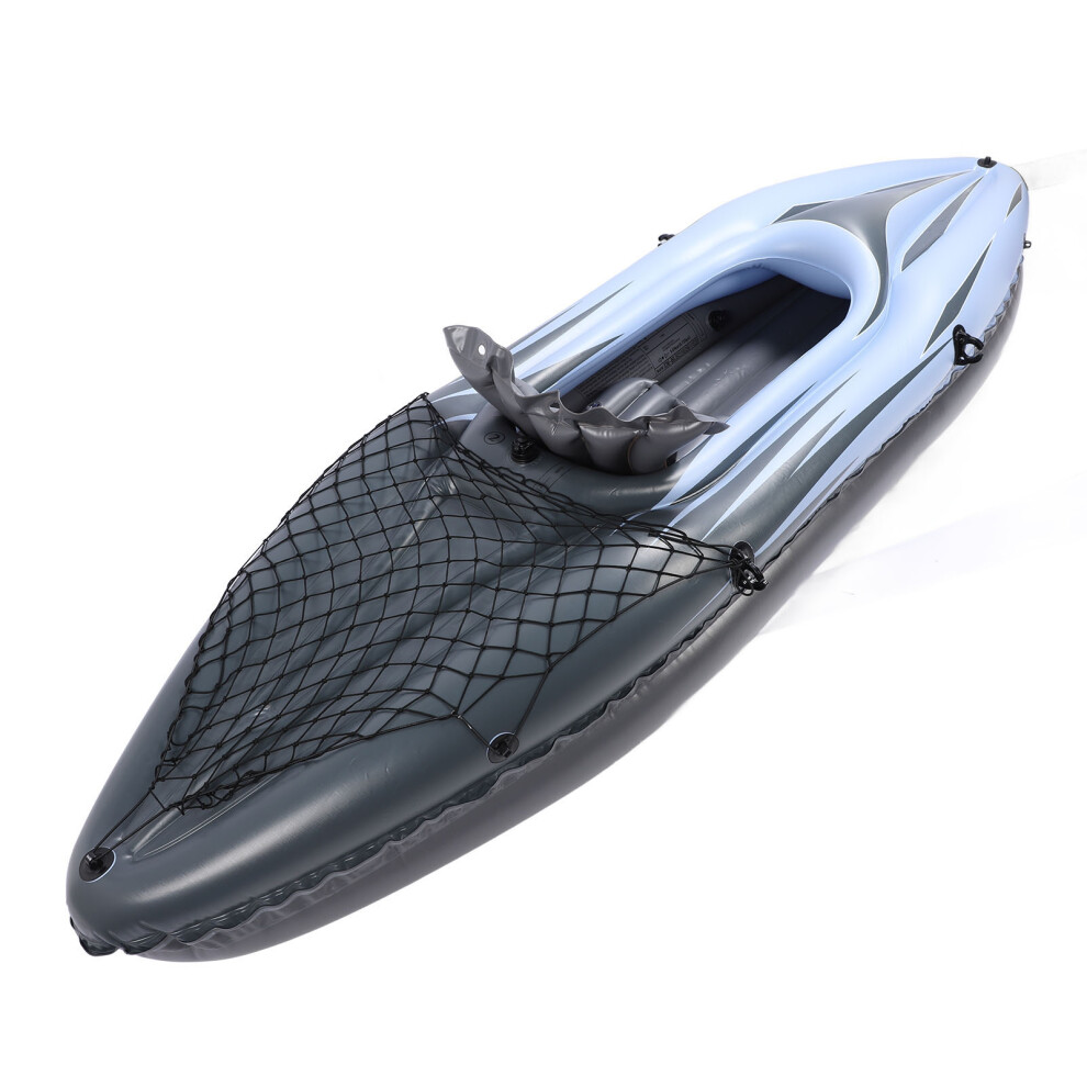 Inflatable Kayak Set PVC 274cm UV Proof Paddle Bag for Fishing Blue