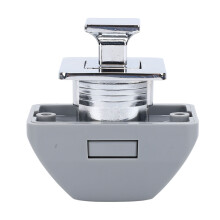 Serratura per armadietto RV a pulsante, Argento, Piastra da 15 mm