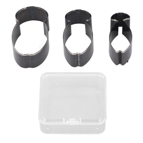 3 Stück fischförmige Leder-Stanzformen 76/70/61mm Silber 1