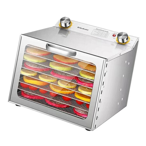 450W Food Dehydrator 8 Racks 24H Timer 30-90C Stainless Steel