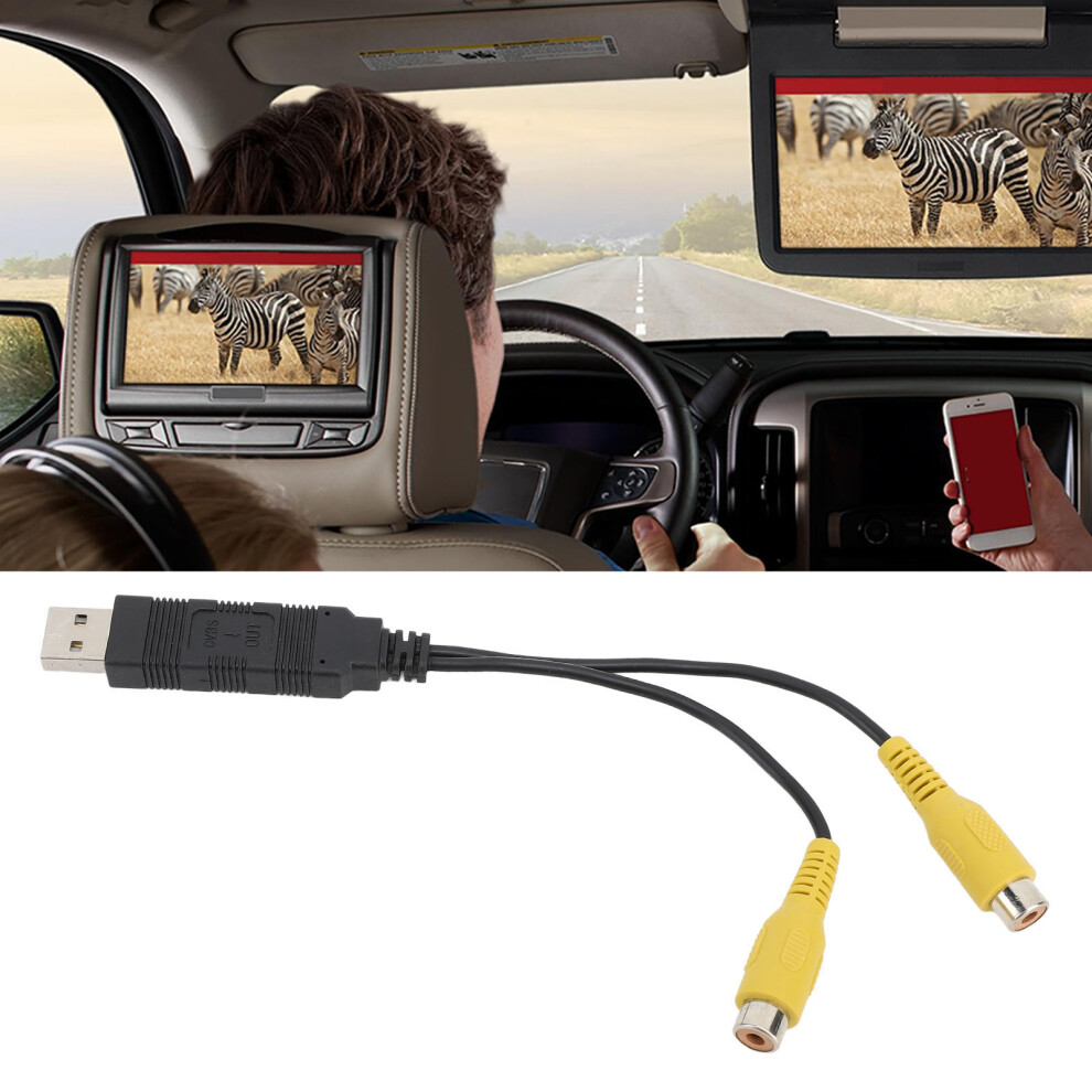 Vehicle Usb To Cvbs Video Output Adapter Hd Rca Cable Easy To Use 7901333680330