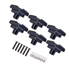 6 piquets en T en alliage de zinc 27,6  16,8 mm Noir/Or
