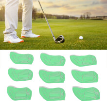 9-teiliges grünes Stoff-Kopfcover-Set für Golf-Eisen