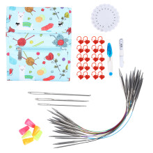 Circular Knitting Needle Set 40cm, 12 Sizes, Interchangeable