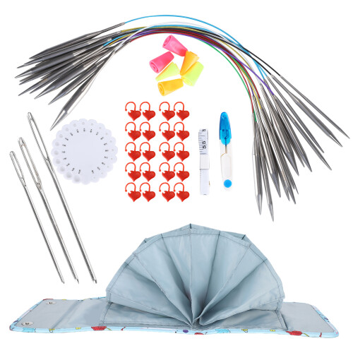 Circular Knitting Needle Set 2.25mm-10.0mm 100cm Ring Pins 1