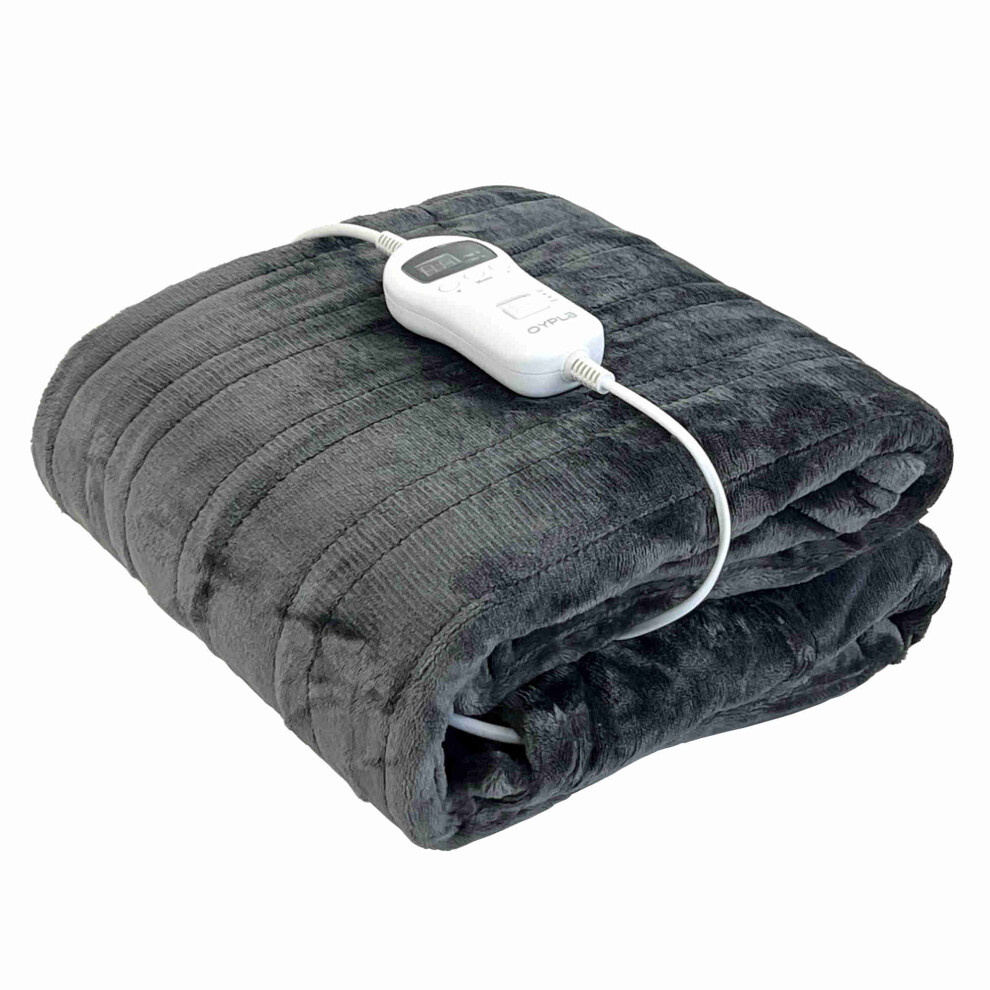Oypla Machine Washable Heated Throw Electric Blanket with 10 Heat Settings and LED Controller