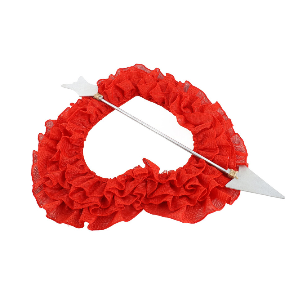 Romantic Heart Wreath with Ruffles and Arrow for Valentine Decor-image-OPC-PJCGDYK-NEW