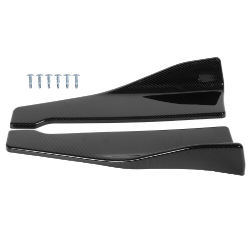 2Pcs Universal ABS Side Skirt Rocker Splitters Lip Winglet 18.9in 1