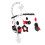 Mobile da culla con musica per neonato, peluche nero/rosso 16
