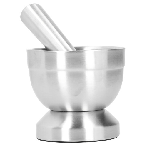 Stainless Steel Mortar Pestle Set & Garlic Grinder Crusher Kitchen Tool 1