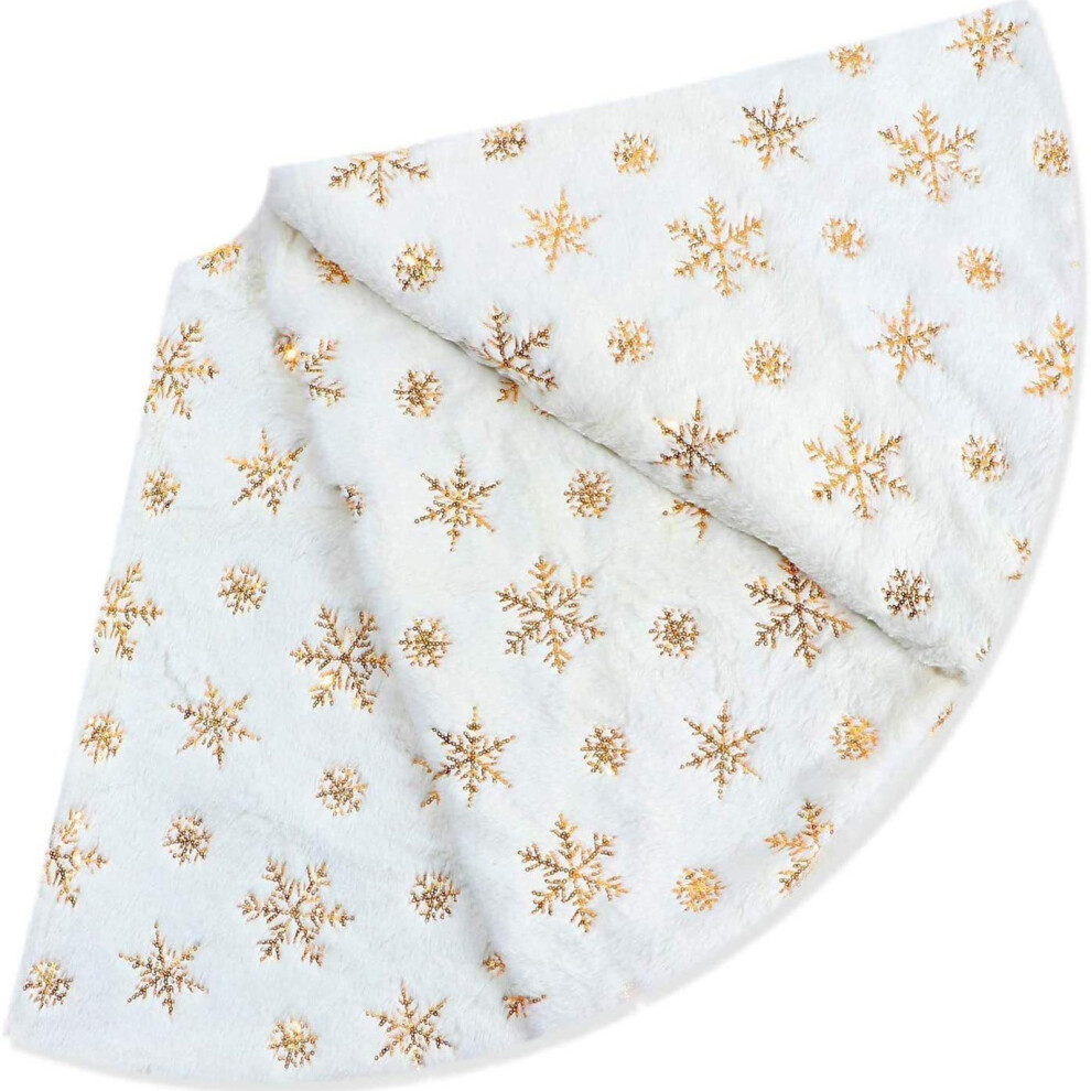 White Fluffy Tree Skirt Â 78Cm, 90Cm, 120Cm Snowy Furry Cover 4661333698515