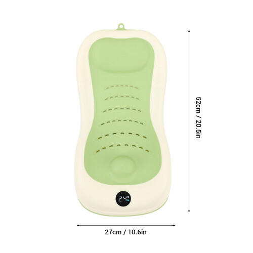 Baby Bath Support with Thermometer, 52x27cm, Green, Portable 1