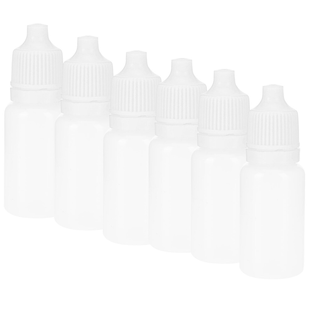 Dropper bottles 5ml pack of 50 - squeezable with lids/plugs white