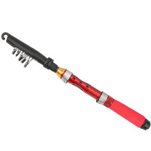 UltraShort Telescopic Fishing Rod 1.5m Hard Bait Casting Portable Red