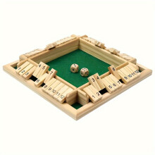 (Green) 1pc Wooden Shut the Box Dice Game - Classic Strategy Math Board Game, Educational Risk-Taking Game , Christmas & Halloween Gifts