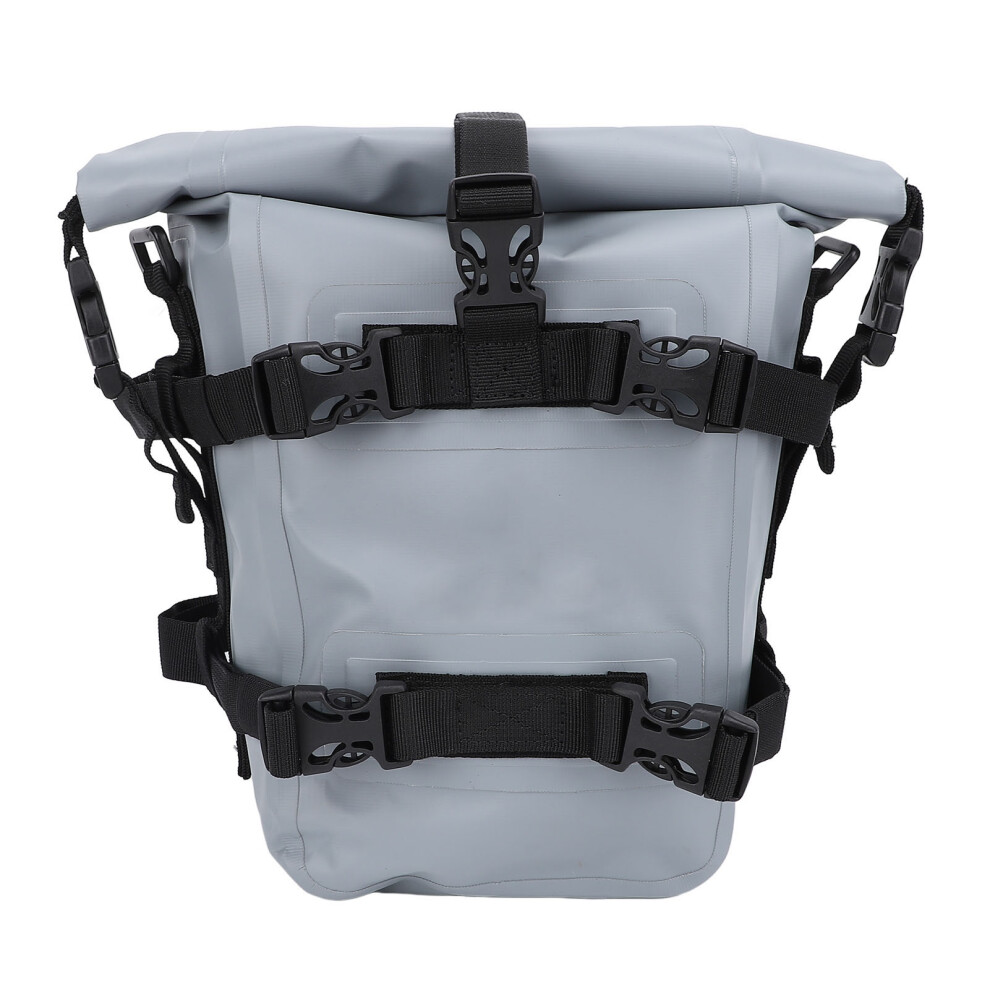 Water Resistant Motorcycle Bumper Bag 15L Pvc Side Crash Saddle Bag Gray 7901333703718