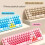 BabyBear Wireless Keyboard and Mouse Set, Pink/Blue, 85/3 Keys 10