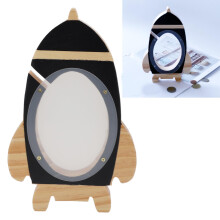 Holz-Raumschiff-Spardose 182 g 22 14 2,5 cm Schwarz