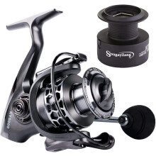 Sougayilang Fishing Reel 13+1BB Light Weight Ultra Smooth Aluminum Spinning Fishing Reel with Free Spare Spool-XY2000