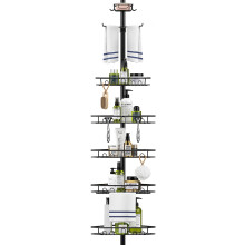 Mutool 7 Tier Adjustable Corner Shower Shelf, Telescopic Shower Caddy with Soap and Towel rack, No Drilling Bathroom Storage Organizer for Shampoo