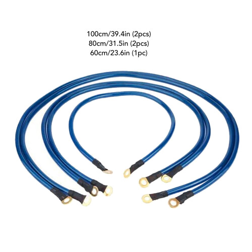 Kit di cavi di terra per auto 5 pezzi 0-48V 7.4mm blu 1