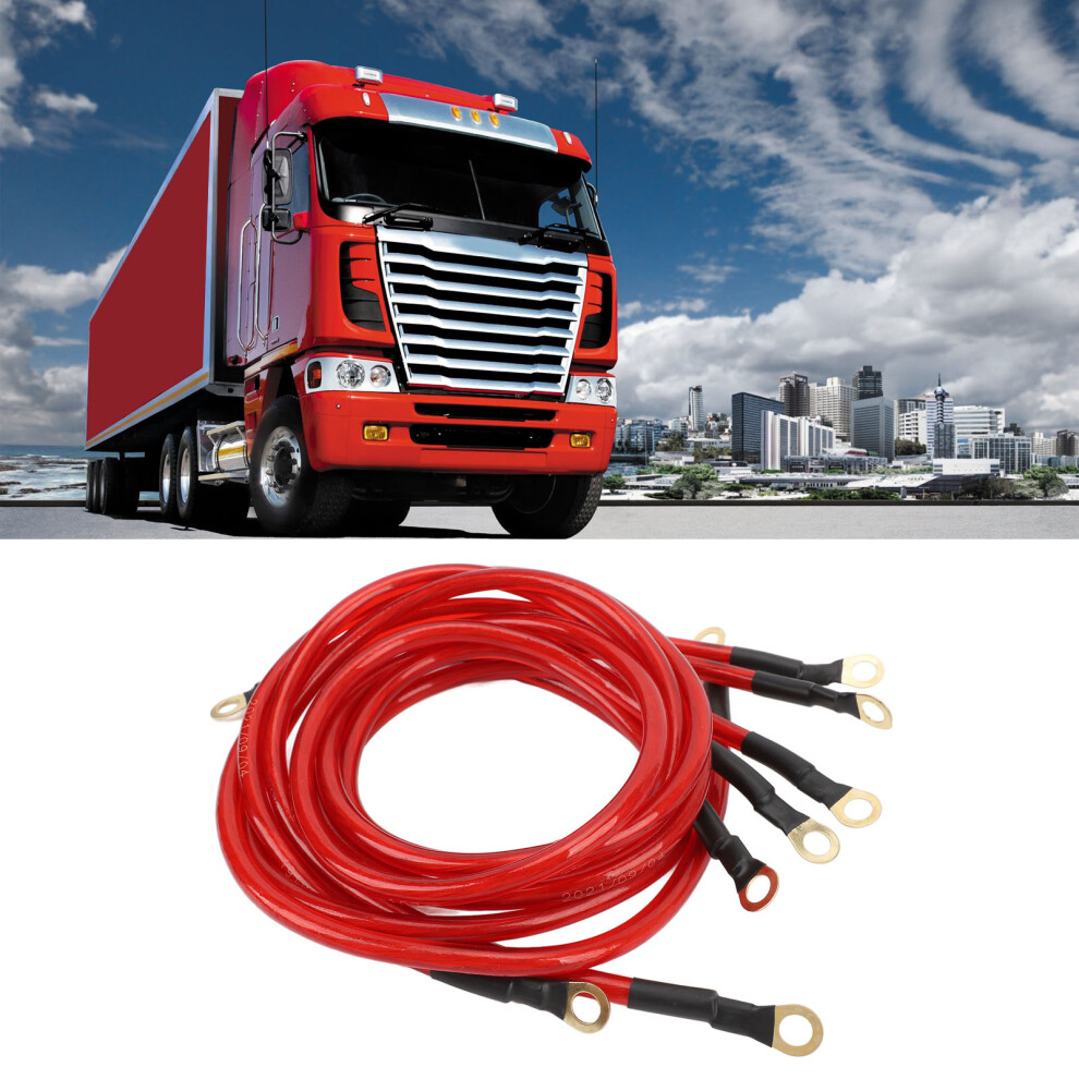 5Pcs Car Ground Wire Kit Copper Clad Aluminum 0-48V, Red 8441333713649