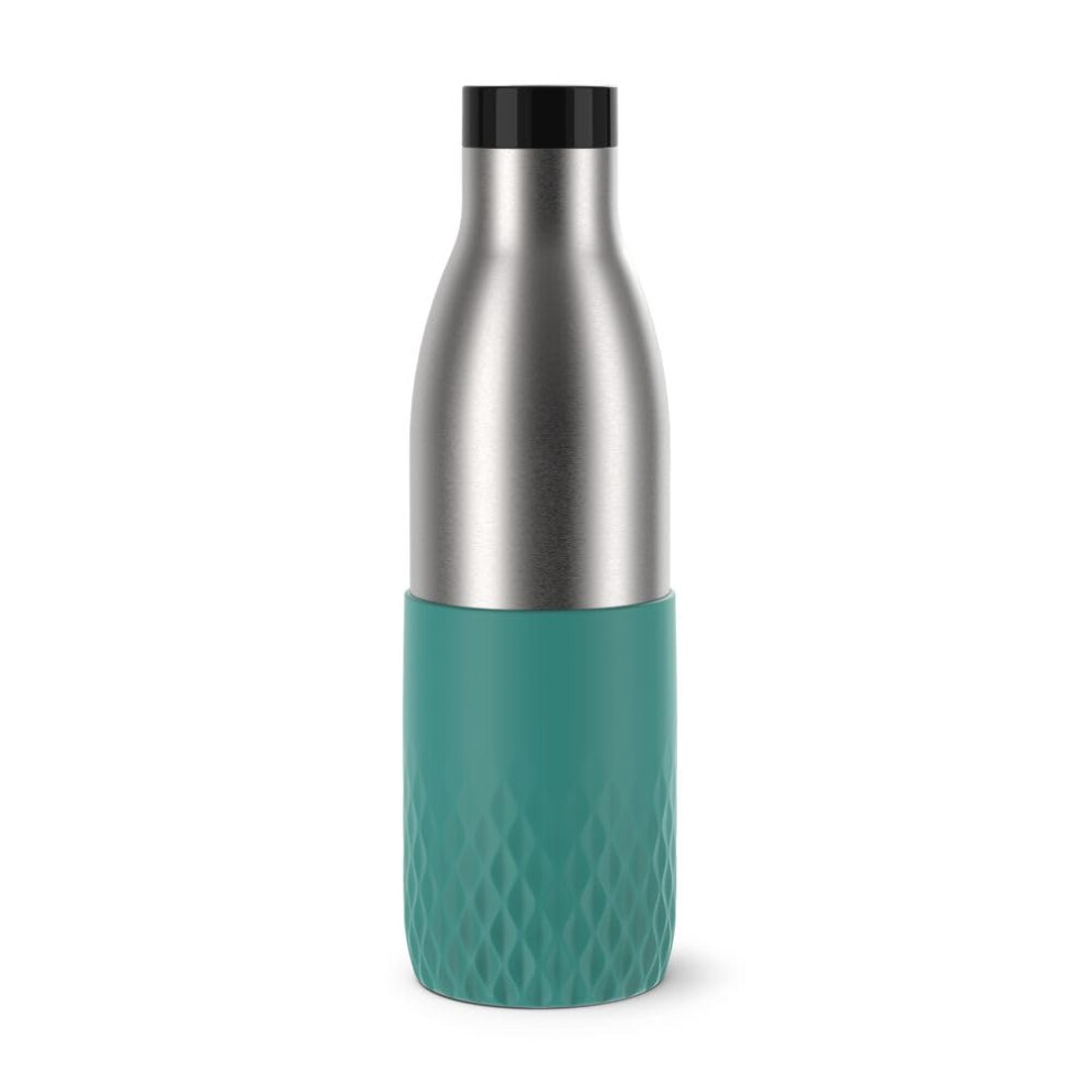 Tefal BLUDROP N3111210 Water Bottle, 0.7 L, Green, Reusable, 18/10 Stainless Steel, Airtight, Silicone Sleeve, Ergonomic, Keeps Drinks Hot 12H and-image-OPC-PJCGKQN-NEW