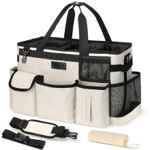 Cleaning Caddy Organizer with Handle - Large Caddy Bag for House & Bathroom Cleaning Supplies, 15 x 8 x 10.5 inches Cleaning Supply Caddy,