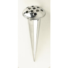 Black Country Metal Works Conical Flower Holder Vase & Lid - Polished Aluminium - (Small)