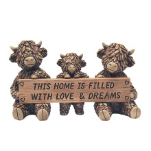 Lesser & Pavey Hughie Highland Cows Love Figurines Statues For Home Decor | Ideal Ornaments Friendship Gifts For Women & Men | Lovely Table