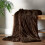 Catherine Lansfield Catherine Lansfield Cuddly Deep Pile 150x200cm Blanket Throw Chocolate 1