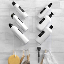 Shower Caddy 3XL (2 Pack) - Rustproof, No Drilling, No Suction Cups - Stores & Organises Large Shampoo & Conditioner Bottles - Bathroom Storage Rack