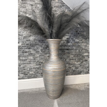 Silver handmade bamboo vase 60cm tall floor or table vase
