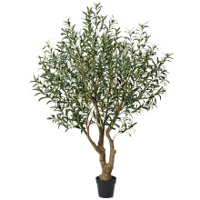 VeriNatural Artificial Olive Tree Tall Faux Plant - 180 cm Large UV Resistant Green Artificial Tree with 2126 Silk Leaves & 93 Fruit - Indoor Outdoor