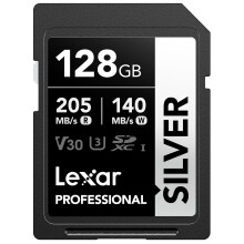 Lexar 128GB SD Card SILVER, Up to 205MB/s Read, 140MB/s Write, SDXC UHS-I Memory Card, Class 10, U3, V30, SD Card for Professional Photographers,